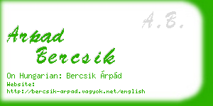 arpad bercsik business card