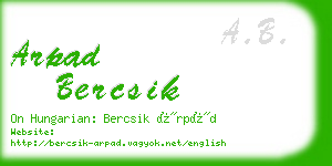 arpad bercsik business card